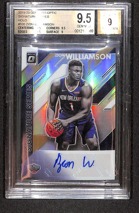 Zion Williamson 2019-20 Donruss Optic Signature Series Holo #SS-ZWL BGS 9.5