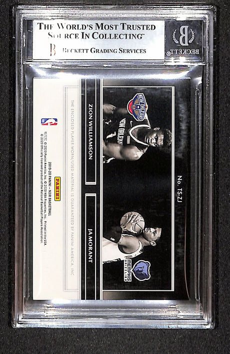 Morant / Williamson 2019-20 Noir Two-Shot Rookie Jerseys #TS-ZJ #/99 BGS 9.0