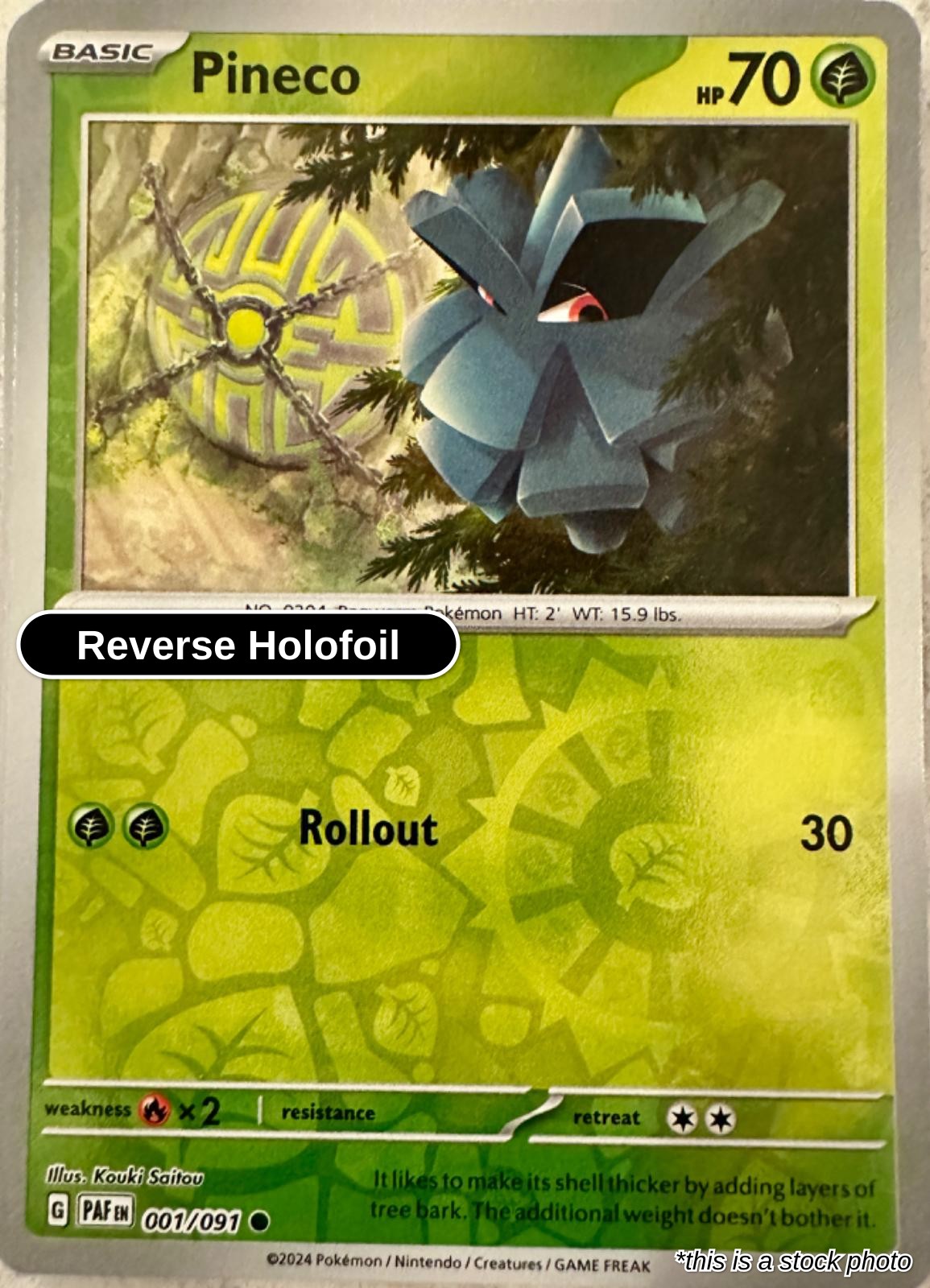 Pineco - 001/091 - [PAF - SV: Paldean Fates] - Reverse Holofoil
