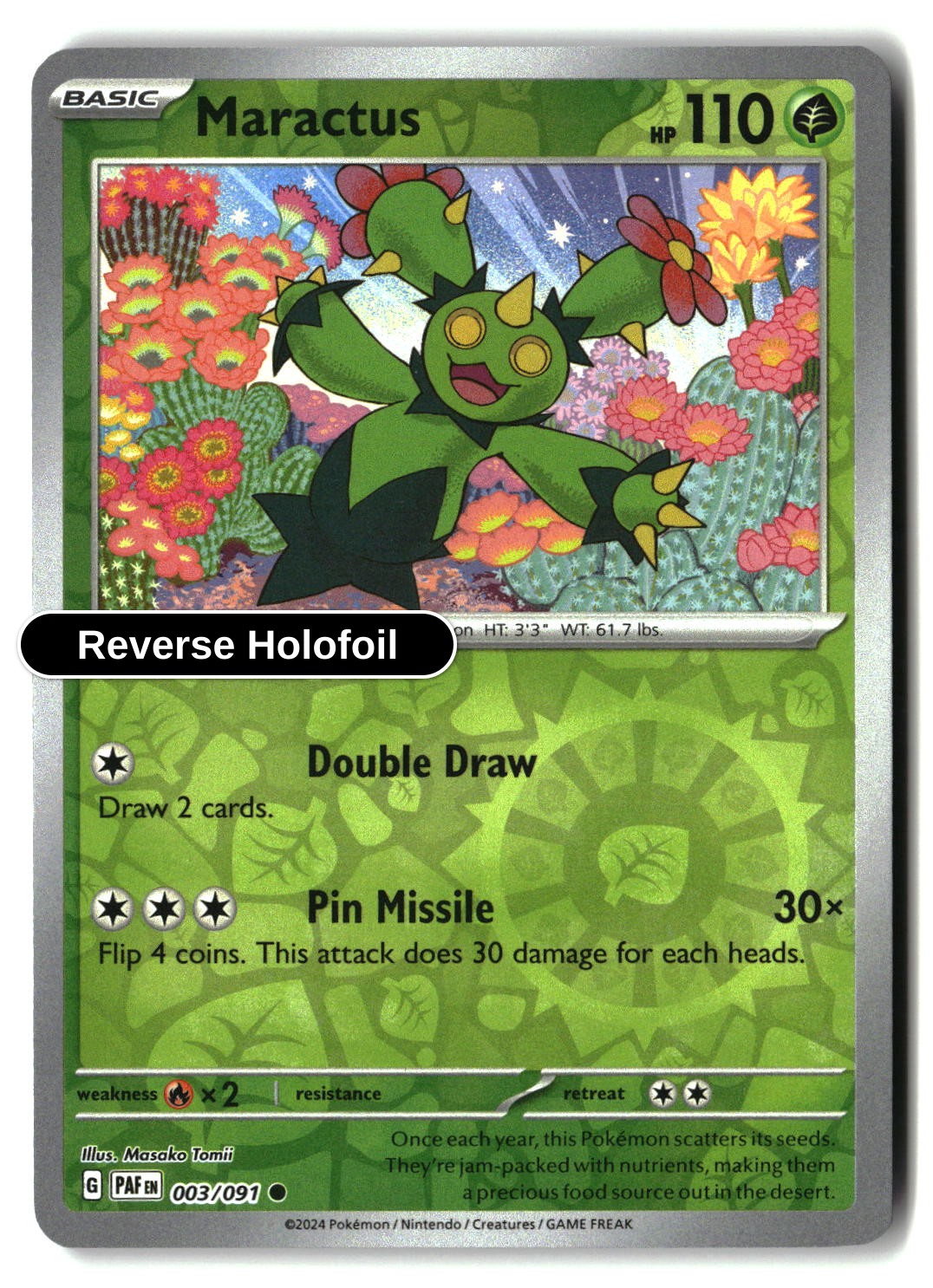 Maractus - 003/091 - [PAF - SV: Paldean Fates] - Reverse Holofoil