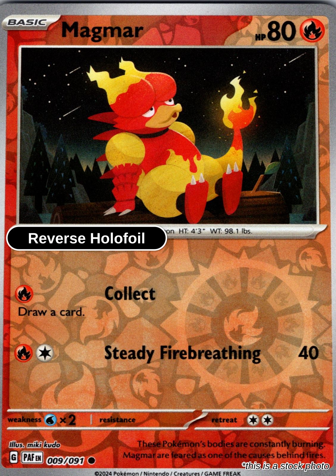 Magmar - 009/091 - [PAF - SV: Paldean Fates] - Reverse Holofoil