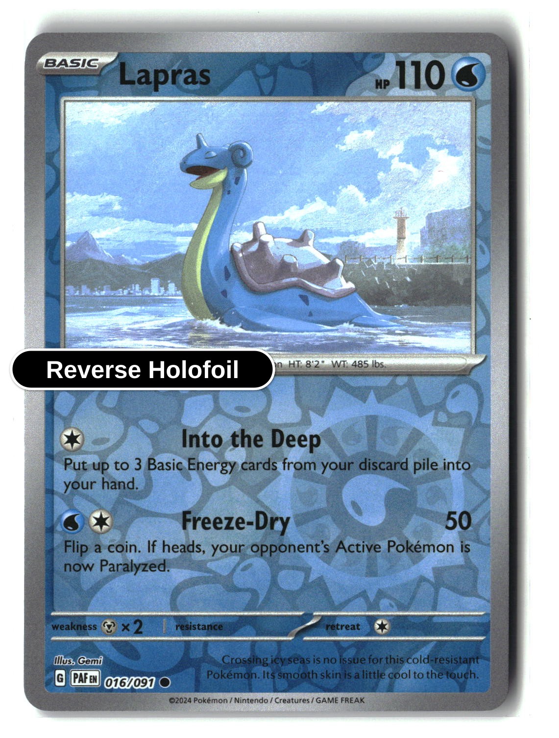 Lapras - 016/091 - [PAF - SV: Paldean Fates] - Reverse Holofoil