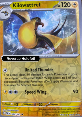 Kilowattrel - 022/091 - [PAF - SV: Paldean Fates] - Reverse Holofoil