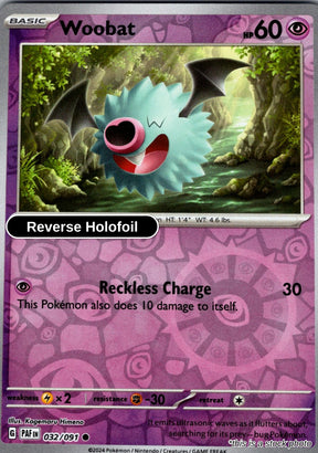 Woobat - 032/091 - [PAF - SV: Paldean Fates] - Reverse Holofoil