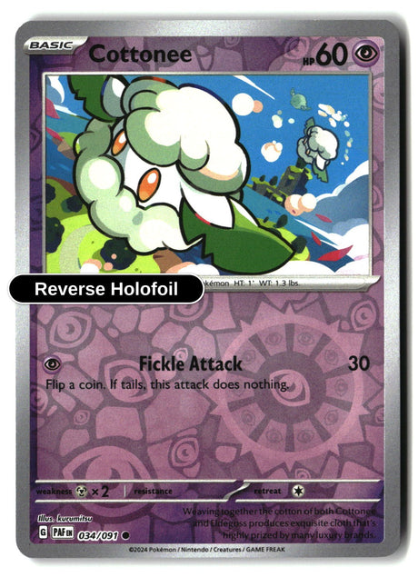 Cottonee - 034/091 - [PAF - SV: Paldean Fates] - Reverse Holofoil