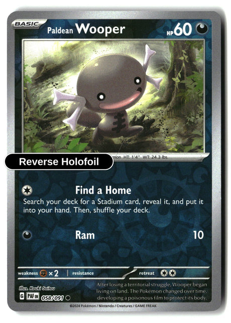 Paldean Wooper - 058/091 - [PAF - SV: Paldean Fates] - Reverse Holofoil