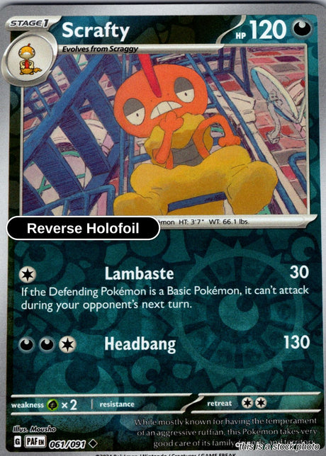 Scrafty - 061/091 - [PAF - SV: Paldean Fates] - Reverse Holofoil
