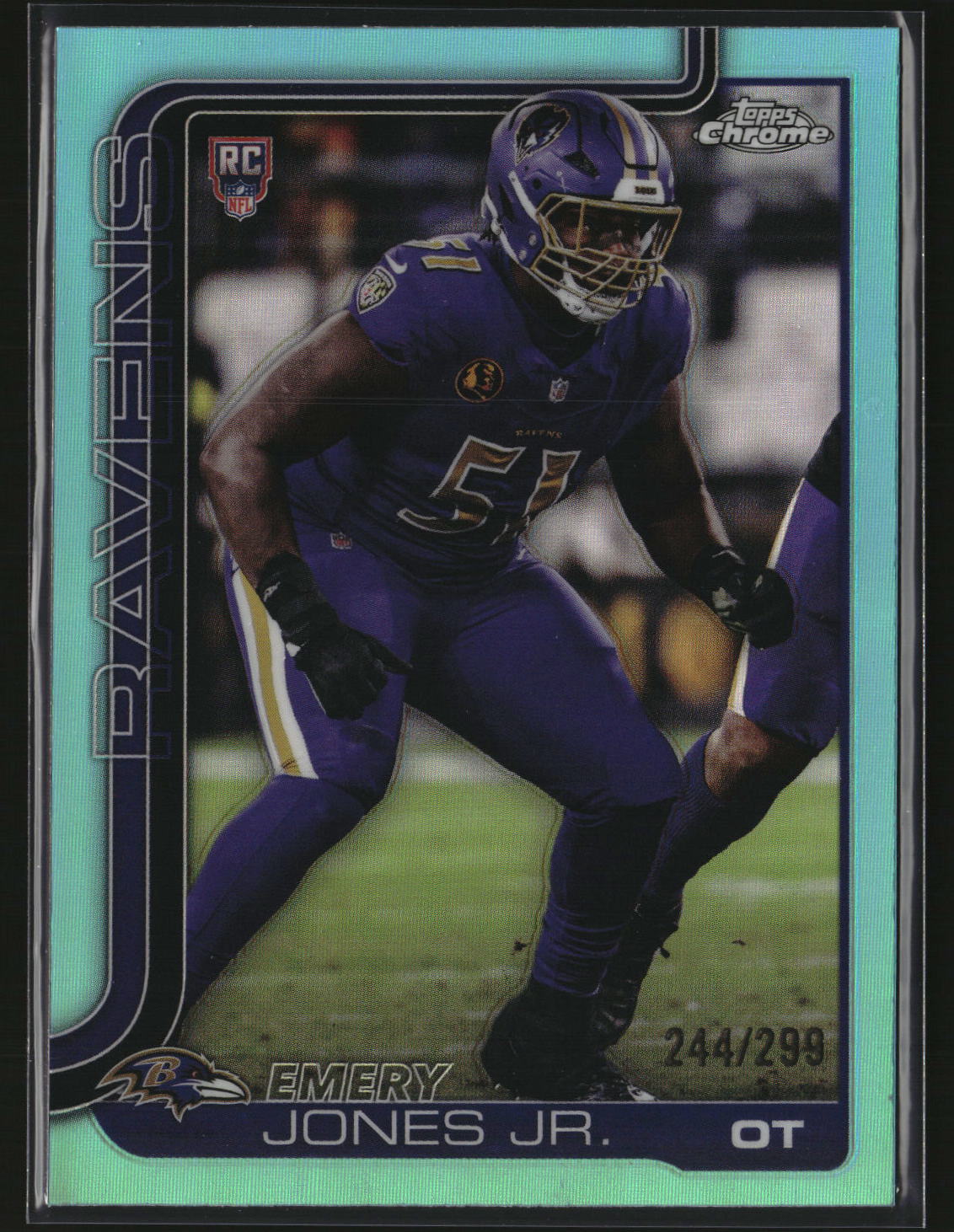 Emery Jones Jr 2025 Topps Chrome Football Teal Refractor /299 #386