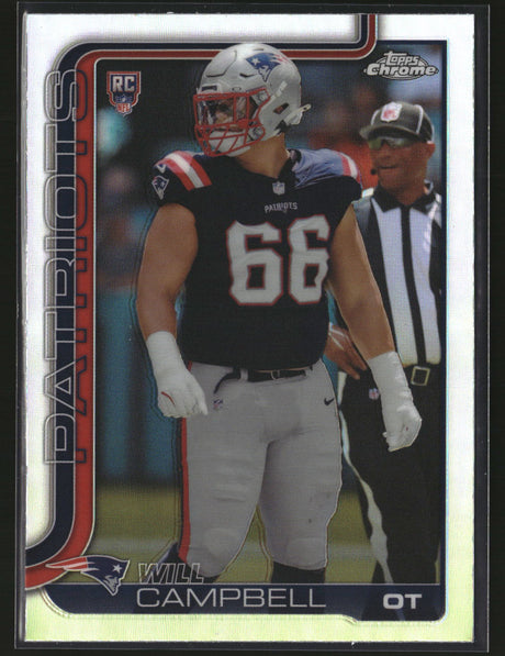 Will Campbell 2025 Topps Chrome Football Refractor #379