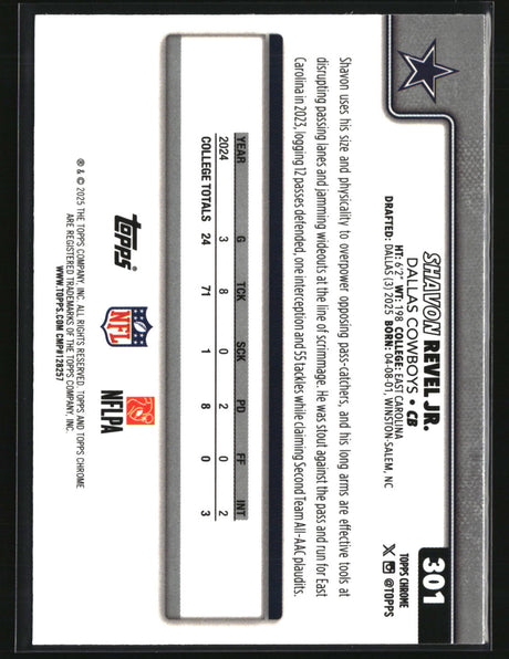 Shavon Revel Jr 2025 Topps Chrome Football #301