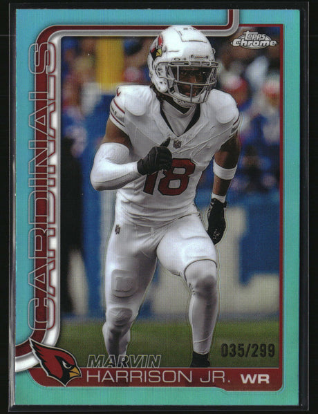 Marvin Harrison Jr 2025 Topps Chrome Football Teal Refractor /299 #1