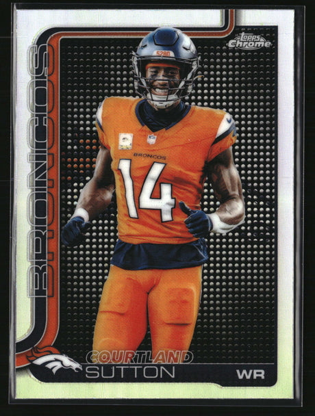 Courtland Sutton 2025 Topps Chrome Football Lightboard Logo Variation SSP #86
