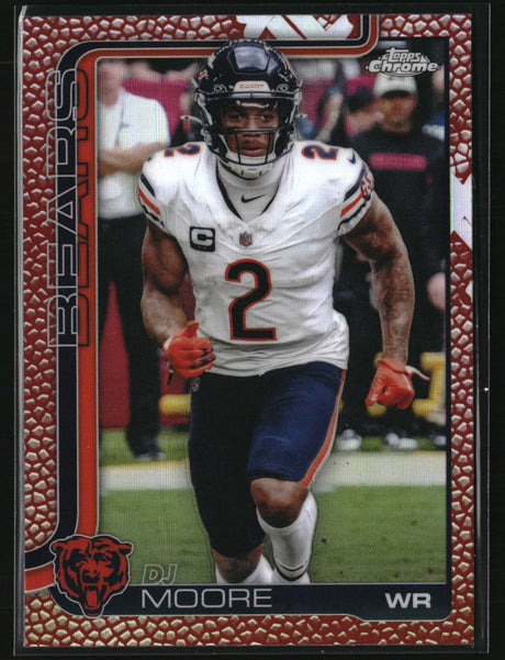 DJ Moore 2025 Topps Chrome Football Football Leather Refractor #48