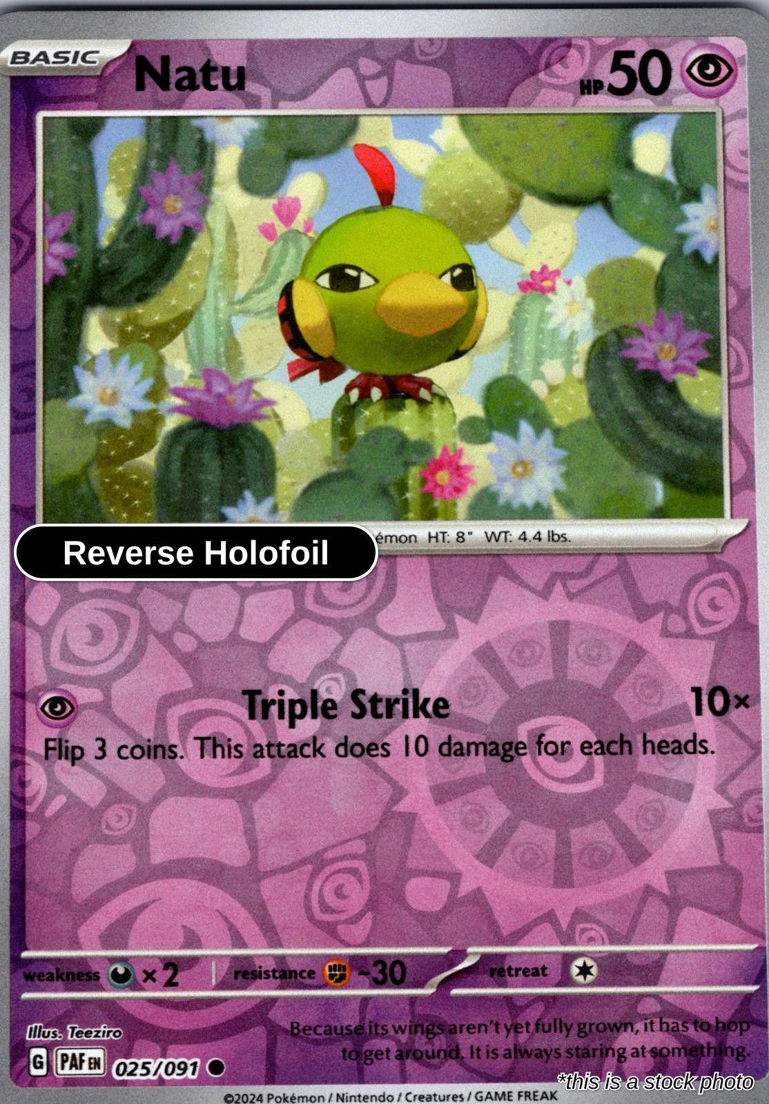 Natu - 025/091 - [PAF - SV: Paldean Fates] - Reverse Holofoil