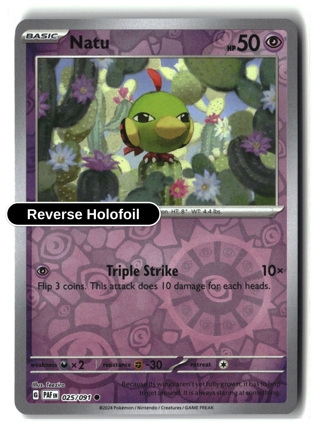 Natu - 025/091 - [PAF - SV: Paldean Fates] - Reverse Holofoil