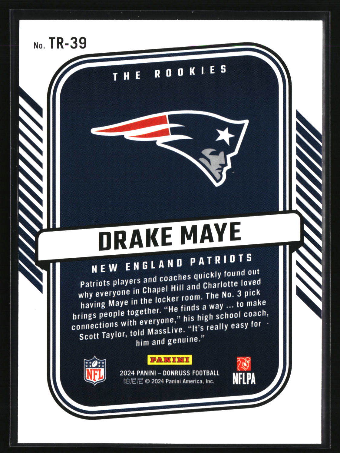 Drake Maye 2024 Donruss The Rookies #TR-39
