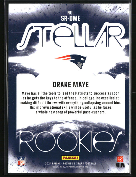 Drake Maye 2024 Panini Rookies & Stars Stellar Rookies Red Plaid #SR-DME