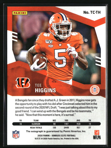 Tee Higgins 2020 Donruss Elite Turn of the Century Autographs Red #TC-TH #/99