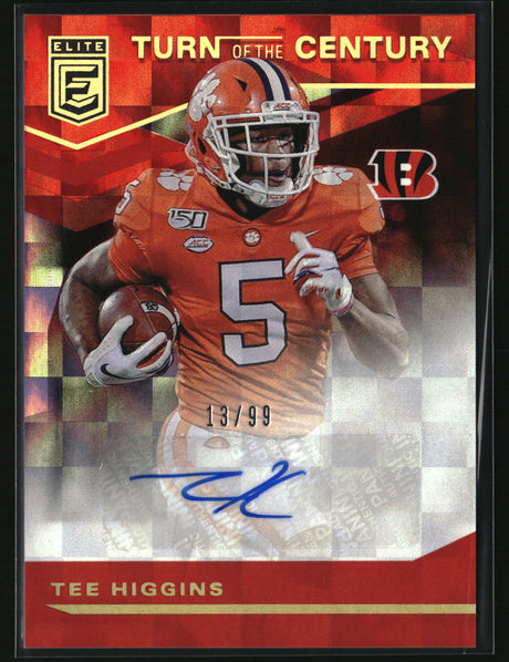 Tee Higgins 2020 Donruss Elite Turn of the Century Autographs Red #TC-TH #/99