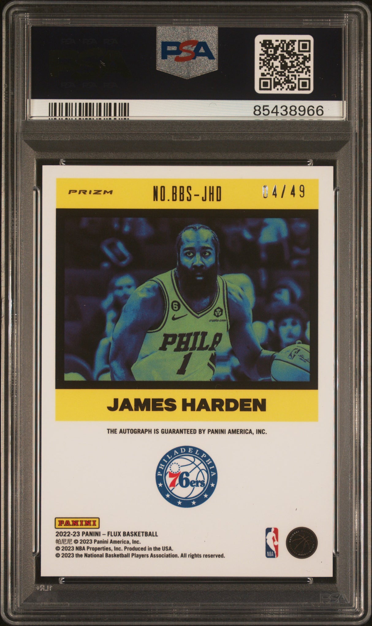 James Harden 2022-23 Flux Best of the Best Signatures Red #BBS-JHD #/49 PSA 10