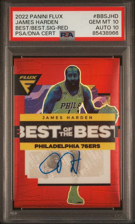 James Harden 2022-23 Flux Best of the Best Signatures Red #BBS-JHD #/49 PSA 10