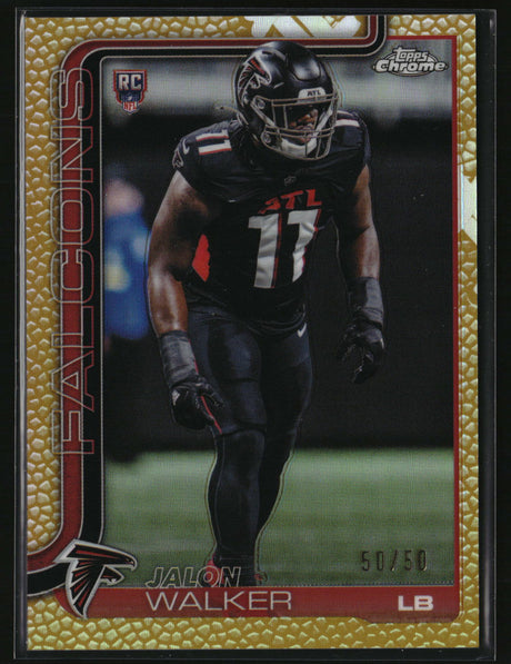 Jalon Walker 2025 Topps Chrome Football Leather Gold /50 #354