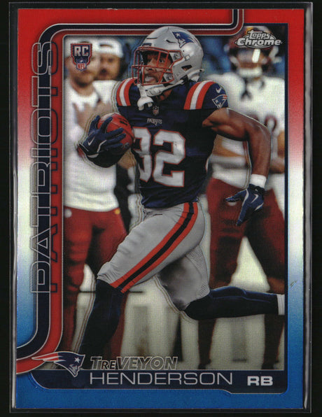 TreVeyon Henderson 2025 Topps Chrome Red, White, and Blue Refractor #328