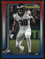 Jihaad Campbell 2025 Topps Chrome Red, White, and Blue Refractor #366