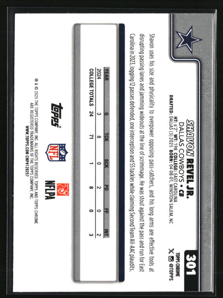 Shavon Revel Jr. 2025 Topps Chrome #301
