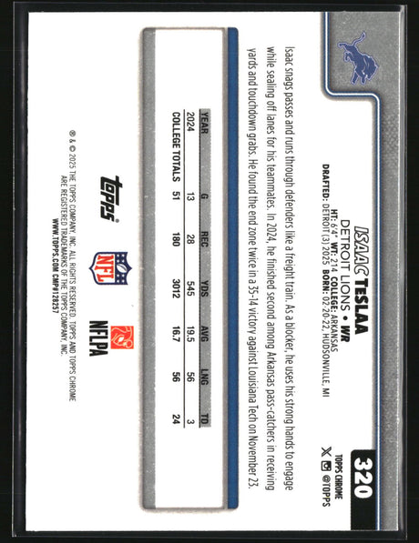 Isaac TeSlaa 2025 Topps Chrome #320