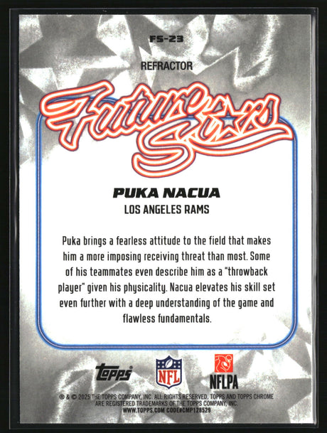 Puka Nacua 2025 Topps Chrome Future Stars Refractor #FS-23