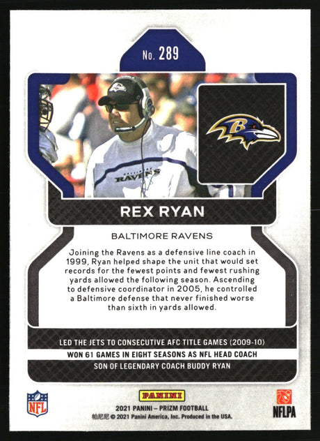 Rex Ryan 2021 Panini Prizm #289