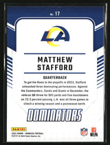 Matthew Stafford 2024 Donruss Dominators #17