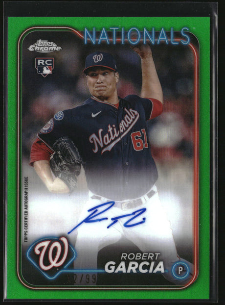 Robert Garcia 2024 Topps Chrome Rookie Autographs Green Refractor #RA-RGA #/99