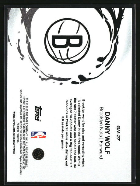Danny Wolf 2025-26 Topps Generation Now #GN-27
