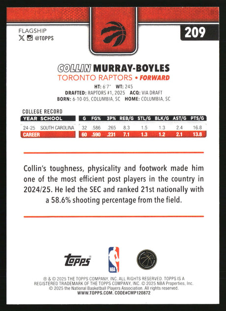 Collin Murray-Boyles 2025-26 Topps #209