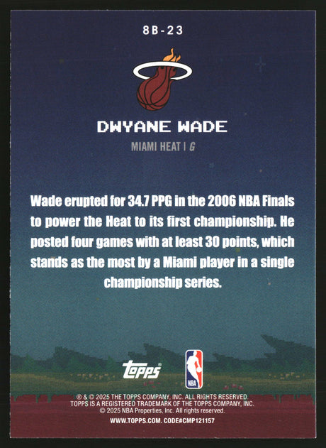 Dwyane Wade 2025-26 Topps 8-Bit Ballers #8B-23