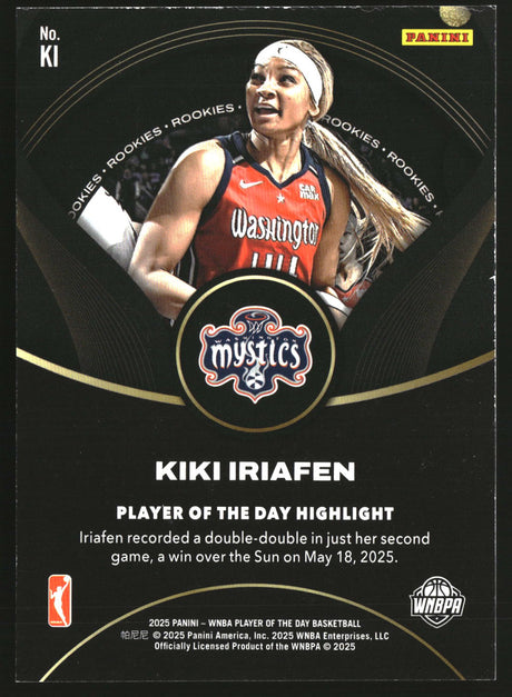 Kiki Iriafen 2025 Panini WNBA Player of the Day Rookies #KI