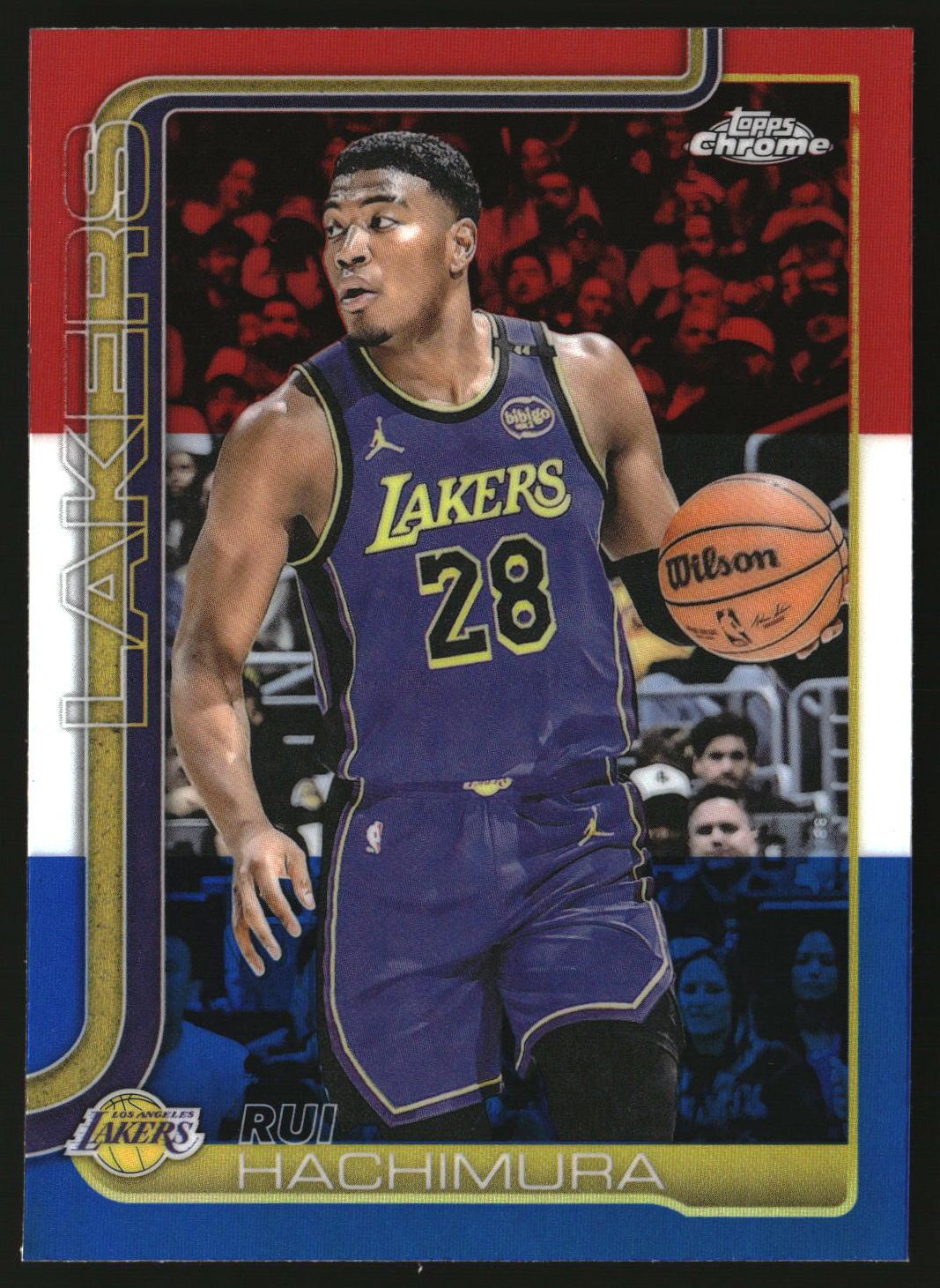 Rui Hachimura 2025-26 Topps Chrome Red White and Blue Refractor #148