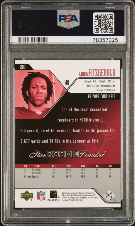 Larry Fitzgerald 2004 Upper Deck #202 PSA 10