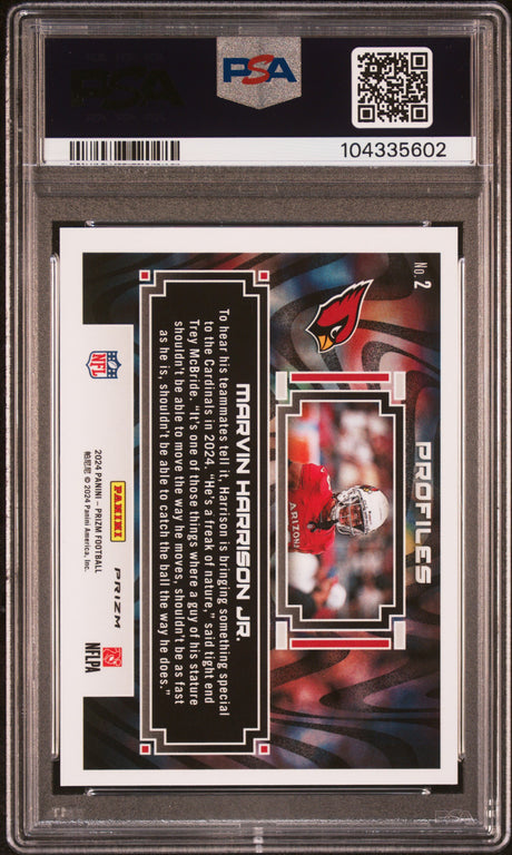 Marvin Harrison Jr. 2024 Panini Prizm Profiles #2 PSA 9