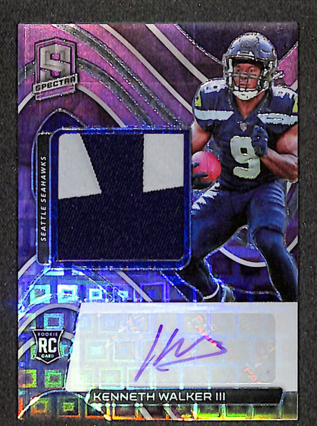 Kenneth Walker III 2022 Spectra Rookie Patch Autographs Neon Purple #214 #/30