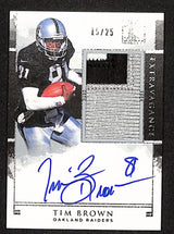 Tim Brown 2018 Panini Impeccable Extravagance Patch Autos #EPA-TB #/25