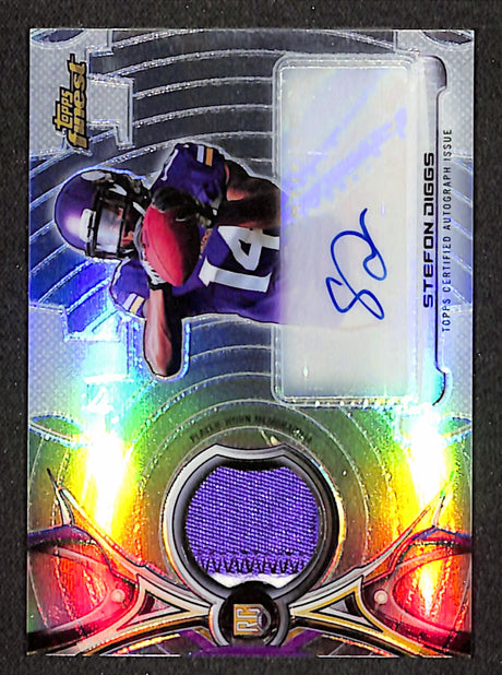 Stefon Diggs 2015 Finest Rookie Patch Autographs Refractors #RRAP-SD
