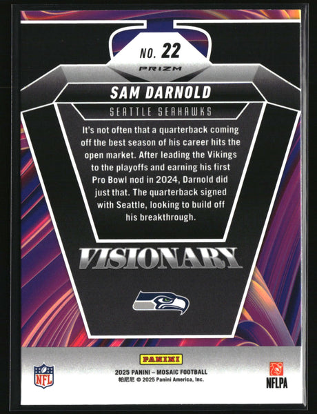 Sam Darnold 2025 Panini Mosaic Visionary #22