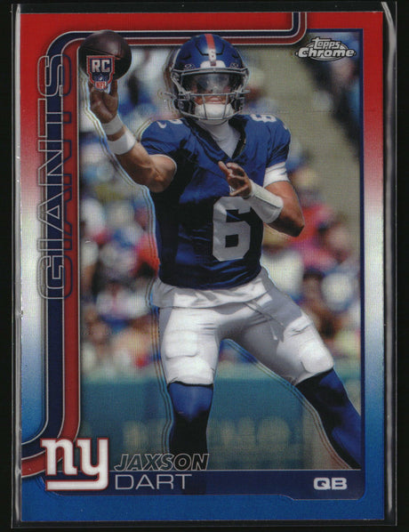 Jaxson Dart 2025 Topps Chrome Red White and Blue Refractor #306
