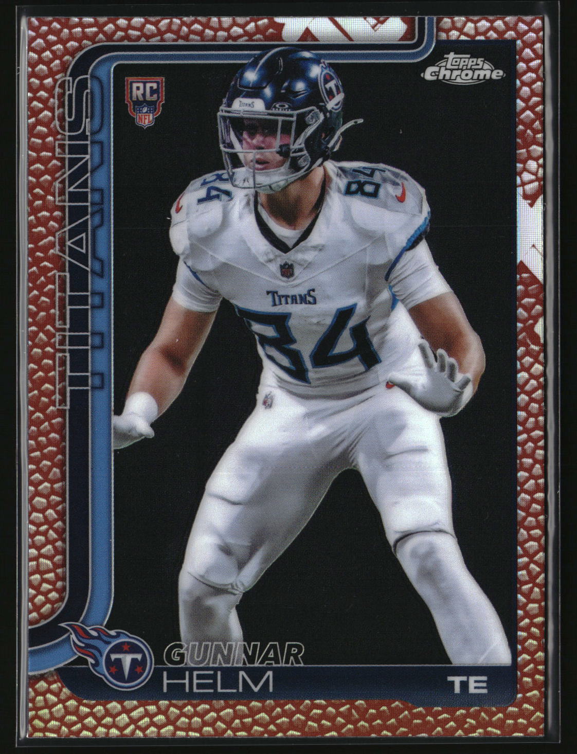 Gunnar Helm 2025 Topps Chrome Football Leather Refractor #305