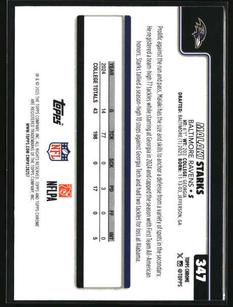 Malaki Starks 2025 Topps Chrome #347
