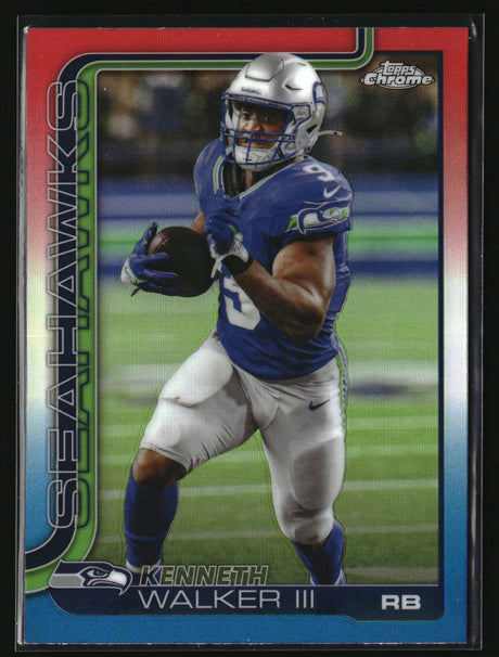 Kenneth Walker III 2025 Topps Chrome Red White and Blue Refractor #276
