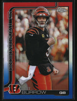 Joe Burrow 2025 Topps Chrome Red White and Blue Refractor #61